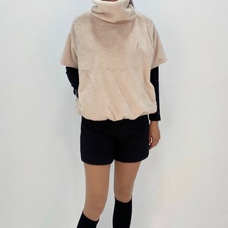 골프 밍크 퍼 반팔베스트 터틀넥 방한 골프조끼 페이크퍼 겨울골프 여성골프웨어 골프퀸카