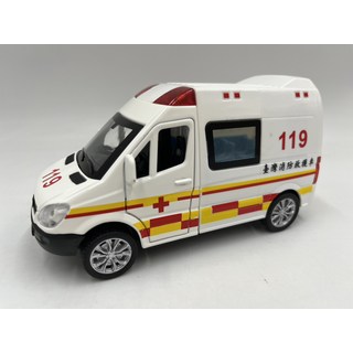 119 台灣消防救護車 Diecast 模型車, 黃紅, 1個