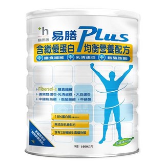 來而康 易而善 易膳Plus 成人營養奶粉 1600g/罐 六罐組 無乳糖配方, 1.6kg, 1箱