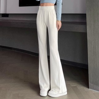 韓版女裝喇叭褲，顯腿長美腿褲子，春秋季窄版休閒寬褲，寬鬆直筒顯瘦微喇叭褲女衣服