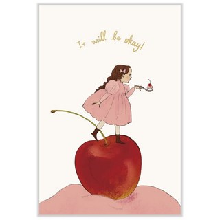 日本 Kurahashirei 插畫家 明信片, 1個, 《櫻桃蛋糕》