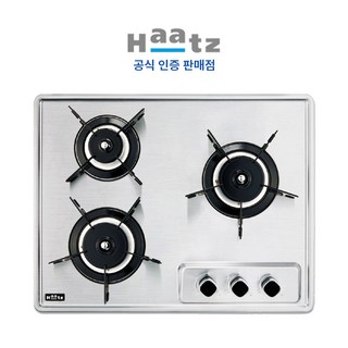 [전국설치] (독립 그레이트)하츠 가스쿡탑 3구 가스레인지 실버 (타공 560x430), 도시가스, GC-3608SDBH