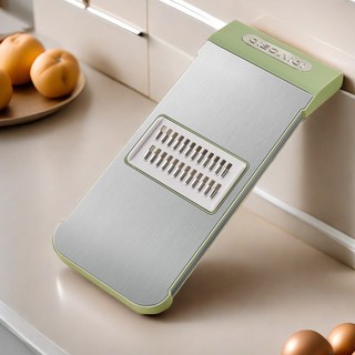 【199出貨】多功能不鏽鋼切菜神器 刨絲器 擦絲器 家用切蔥蘿蔔絲切片, 1個, 430面板1刀翠綠
