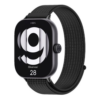 SKENOS 샤오미 스마트밴드 9 8 프로 / 레드미워치 6 5 4 호환 스포츠 루프 나일론 스트랩 교체 시곗줄 밴드, 1개, 블랙-블랙