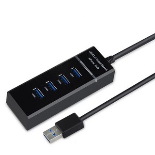 USB 3.0 4 Port Hub, 環保包裝USB3.0 HUB 4 PORT 3.0分線器3.0集線器HUB擴展器USB電腦集線器(顏色隨機)　J-14305, 1個