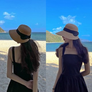 랜드샵 여성 챙넓은 버킷햇 모자 휴양지 리본 라피아햇