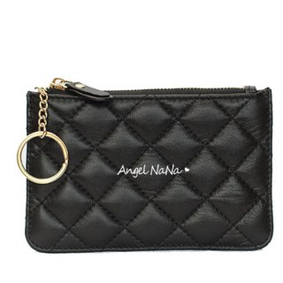 AngelNaNa 真皮羊皮菱格多功能零錢鑰匙包