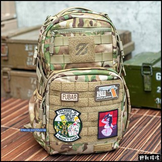 野戰搖滾 SECTOR SEVEN 蜜獾 24小時行動背包 黑色 戰術迷彩電腦水袋登山背包, 多地形迷彩