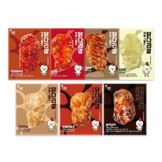 뺀닭 닭다리살 껍질 벗긴 직화그릴드 통닭다리살 7종 혼합 35팩, 100g