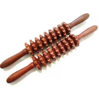 木製按摩滾輪 肌肉放鬆神器 深層按摩 舒適握感 輕巧便攜 全身舒緩, 原木, 1個