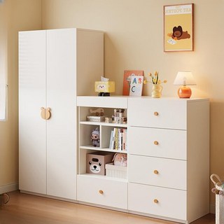 櫃子 五斗櫃 收納櫃 儲物櫃 衣櫃 實木櫃 抽屜櫃 邊櫃 床頭櫃 置物櫃 客廳柜 臥室柜, 1個, 【拼色】D B組合款儲物櫃/實木,A