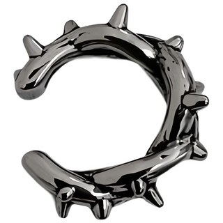 韓國空運 荊棘麻花耳骨夾 鈦鋼 無耳洞 耳環