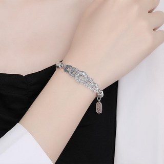 Sun_Plus 喜凰01 五帝錢手鍊 泰銀復古招財手環 男女款創意古風民族風手鍊