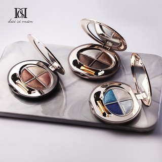 DSM黛丝蔓四色眼影盤，多用臥蠶修容高光綜合彩妝盤，持久顯色易暈染, 1個, 3008-4裸粉色系,0.20