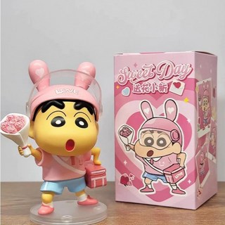 情人節禮物 小紅書新款 送花蠟筆小新公仔 送花小新 外送小新 正版 解壓玩具 情侶禮物 七夕禮物, 1個, 送花小新公仔（盒裝）