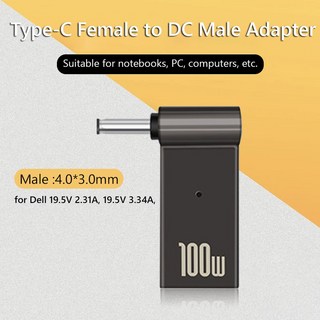 PD 100W 노트북 전원 어댑터 충전기 공급 장치 USB C 타입 암 수 잭 플러그 변환기 19V 20V 19 5V, 1개