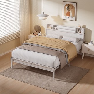 Bornoon 침대 프레임 수납 침대 프레임 철제 침대 프레임, 화이트