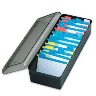 카파맥스 명함 보관 박스 500매 명함통, 2개 검정(105x275x72mm)