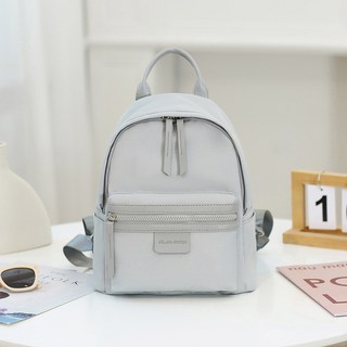 尼龍小背包簡約百搭純色雙肩包女輕便防水媽咪包大小號小學生書包, 灰色