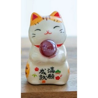 日本瀨戶市藥師窯 2025招福貓咪招福玉吉祥物 金運萬來滿願成就招福開運水晶球, 金