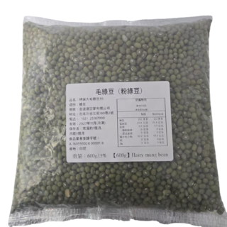 金達達 毛綠豆 (粉綠豆) 精選大毛綠豆30，適合煮綠豆湯、製作綠豆沙，營養豐富, 600g, 1個