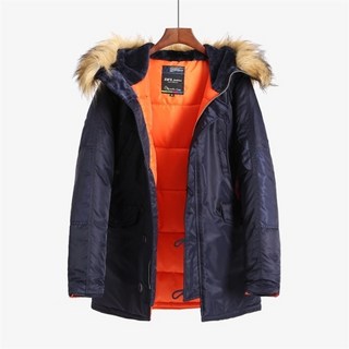 n-3b 겨울 알래스카 코트 남성 모피 후드 슬림 핏 두꺼운 파카 패딩 밀리터리 자켓 추운 날씨