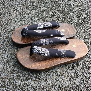 〖安心購〗紳士和服燒桐男式款木屐方頭 木拖鞋 人字夾腳拖鞋 木闆鞋加大碼, 圓款灰色,44