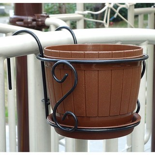 歐式鐵藝陽台欄杆花架 特大號加粗懸掛式護欄花架 陽台壁掛花盆架, 1個