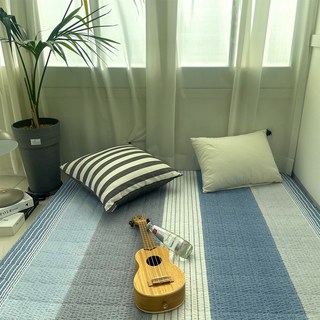 100% 국내생산 시어서커 사계절 누빔 요커버, 스트라이프st_블루