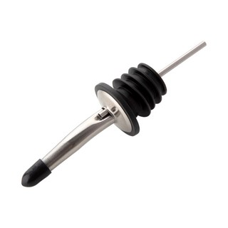 ARZ 304不鏽鋼酒嘴 油嘴 C055 定量調酒嘴 不銹鋼倒酒器 倒酒器 調酒器 酒塞 倒油器 瓶口塞, 銀色-不鏽鋼嘴套款, 1個