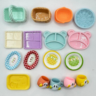 미니어처 그릇 17종 세트 소품 장난감 인형놀이 미니식기, 1세트, 혼합