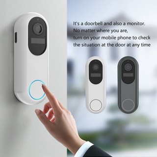 【崇德店】Tuya新款2.4G5GHZ防水WIFI可視智能門鈴 1080P監控對講低功耗攝像頭IP65, 1個, 灰色（APP:TuyaSmart）, 灰色（APP:TuyaSmart）