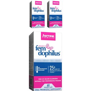 Jarrow FORMULAS 賈羅公式 女性專用 Fem-Dophilus 益生菌 10億 素食膠囊, 60錠, 3個