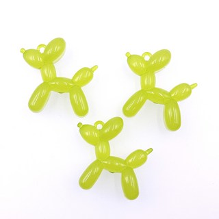 요술 풍선 강아지 참 펜던트 젤리 반투명 참 푸들 비즈 공예 와이어 키링 만들기 입체 악세사리 부자재, 1개, 그린