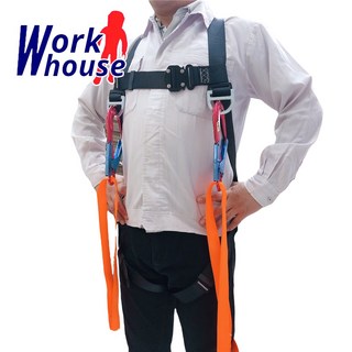 【Work house】ADELA 台灣製 扁帶 雙大鉤超輕鋁合金快扣式背負式安全帶 鋁合金扣環, 1個, 加大款（建議身材較壯碩者使用）,無
