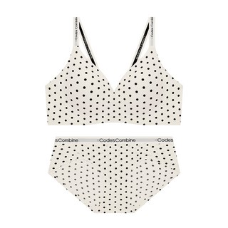 크림도트 볼륨일체형 심리스 노와이어 브라팬티세트