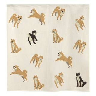 復古家 日本製 SHIBA 柴犬 插畫 穿桿 門簾 短簾 (85*90cm) 特價