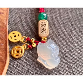 畫意坊 白玉髓 狐仙 狐狸鑰匙圈 鑰匙扣 包包掛件 吊飾 俏皮小狐仙吊飾 轉運辟邪
