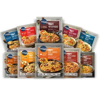 애슐리 볶음밥 10인분 혼합 구성 10종(통새우+갈릭스테이크+버터와규+깍두기베이컨+케이준+랍스터+해물+묵은지삼겹+잡채+스크램블게살)아침 대용 직장인 도시락, 2320g, 1세트