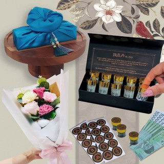 Lovely Farm 香皂康乃馨花束 + 金錢筒全套組合, 10孔藍色, 1個