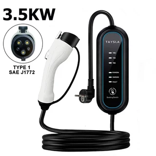 TAYSLA 휴대용 전기차 충전기 자동차용 월박스 EVSE 타입 2 3.5KW 16A EV J1772 1 케이블, 01 TYPE 2 3.5M EU Plug