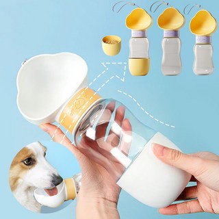 도매창고 구름 강아지 애견 고양이 휴대용 산책 간식 물통 급수기 텀블러 보틀 물그릇 식기, 구름물통-350ml, 화이트, 1개