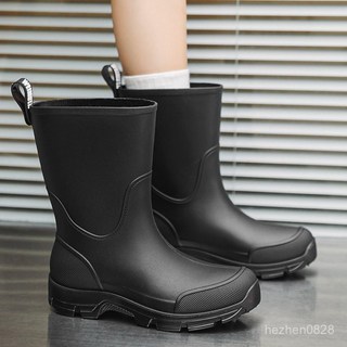 長版高筒雨鞋 女款時尚防滑雨靴 厚底外出水鞋