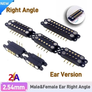 1/3/5 쌍 방수 DC 마그네틱 포고 핀 커넥터 2 3 4 5 6 7 8 9 극 2.54 MM Pogopin Male Contact Strip Degre, 08 6P, 01 5 Pairs, 03 Male Female Ear RA