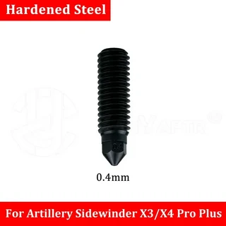 Artillery Sidewinder X4 노즐 X3 Plus Pro Hotend 3d 프린터 액세서리 용 경질 강철 황동, 04 2 pcs, 07 Hard nozzle 0.4