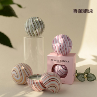 FLOWING 旅行蠟燭 - 橙花香氛, 94g, 1件, 英國梨和小蒼蘭(綠)