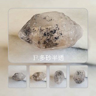 原礦無打磨雙尖閃靈鑽 爆彩 開窗 亮皮 黑沙 單個販售, F., 1個