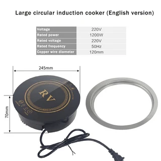 RV 인덕션 쿠커 220V 내장 보더 라운드 스퀘어 터치 컨트롤 자동차 홈 요트 주방용, 01 big circular