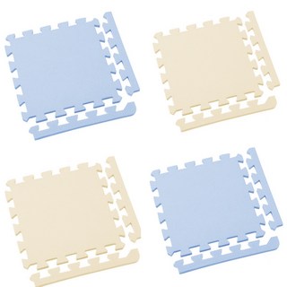 【新生活家】2cm厚防護巧拼地墊-莫蘭迪五色任選32x32x2cm (80片)隨貨贈嬰兒中性洗衣精1000ml, 1個, 莫蘭迪藍+莫蘭迪卡其 (共80片)