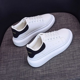 MQUEEN 情侶款厚底小白鞋休閒鞋 經典黑白配色